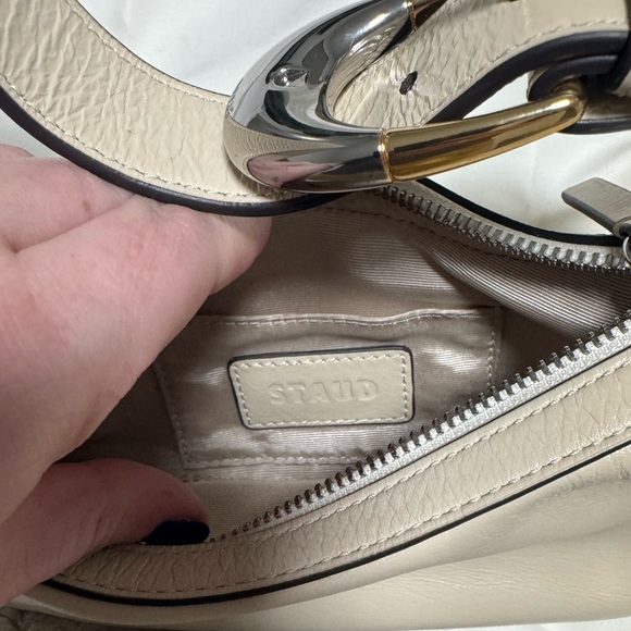 NWOT Staud Owen bag cream mixed metal shoulder bag - Picture 14 of 14